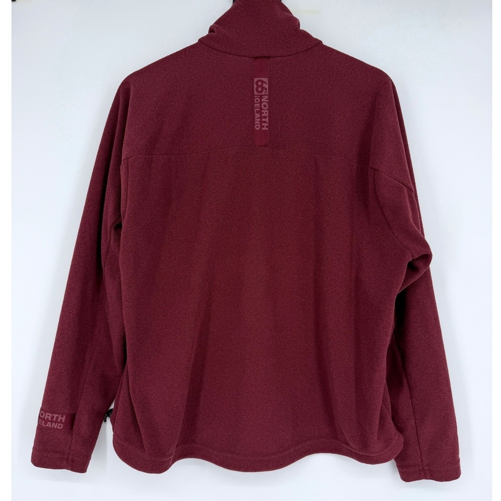66 North Iceland Burgundy Half Zip Pullover Fleece Sz L Boxy Warm - Picture 5 of 7